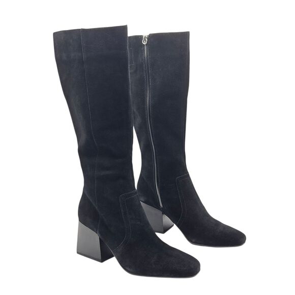 Aqua‎ College Women Tori Waterproof Black Suede Knee-High Boots 10M Side Zipper - Picture 3 of 16